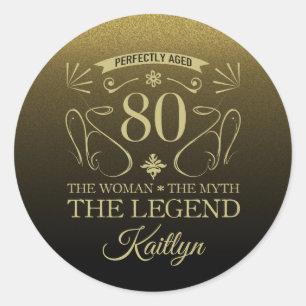 Adesivo Aniversário do 80 de Feliz Fofo Personalizado