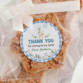 Adesivo Aniversário do Balão Azul de Ganso bobo