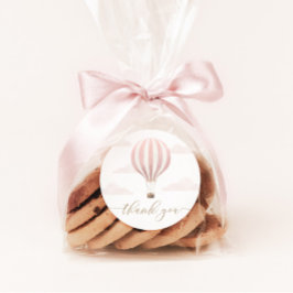 Adesivo Aniversário do Balão de Ar Quente Rosa