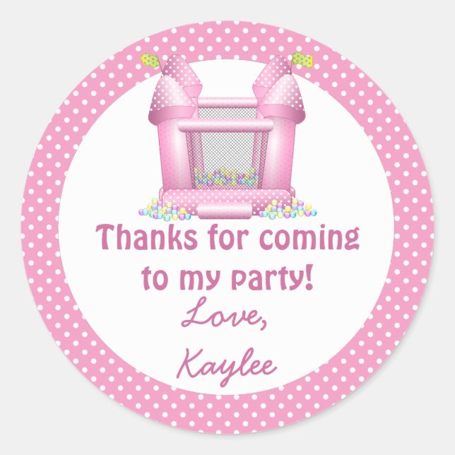 Adesivo Aniversário do Big Bouncy Bouncy House Obrigado St (Frente)