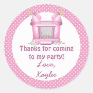 Adesivo Aniversário do Big Bouncy Bouncy House Obrigado St