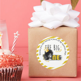 Adesivo Aniversário do Big ONE Baby Boy Obrigado