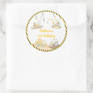 Adesivo Aniversário do Caminhão de Despejo de Construç