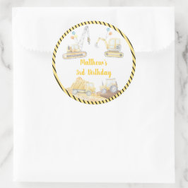 Adesivo Aniversário do Caminhão de Despejo de Construção