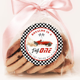 Adesivo Aniversário do carro de corrida rápido Vermelho