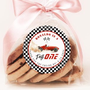 Adesivo Aniversário do carro de corrida rápido Vermelho