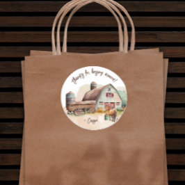 Adesivo Aniversário do Cavalo de Fazenda Russo Obrigado