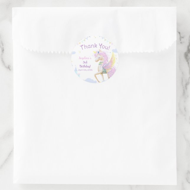 Adesivo Aniversário do Clássico Round Sticker. (Bolsa)