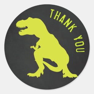 Adesivo Aniversário do Dinossauro Obrigado Quadro
