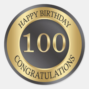 Adesivo Aniversário do efeito dourado 100th