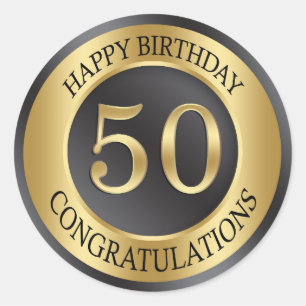 Adesivo Aniversário do efeito dourado 50th