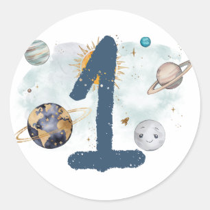 Adesivo Aniversário do Espaço Exterior Galáxia Sol Lua Est