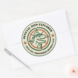 Adesivo Aniversário do Explorador de Dinossauros Dino