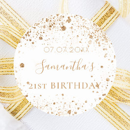 Adesivo Aniversário do favor do monograma da brilha do our