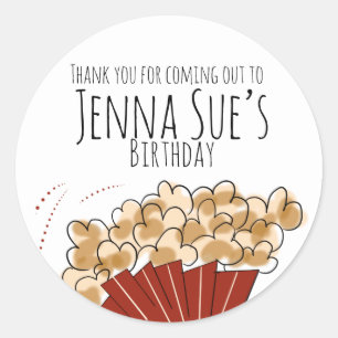 Adesivo Aniversário do Filme de Pipoca