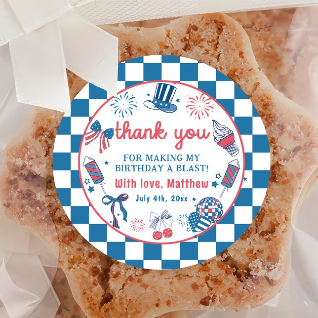 Adesivo Aniversário do Fireworks em 4 de julho Obrigado St (Criador carregado)