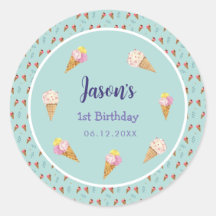 Aniversário do Garoto do Cone Sorvete Verde