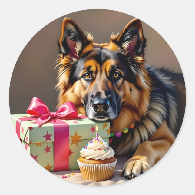 Adesivo Aniversário do german shepherd (Frente)