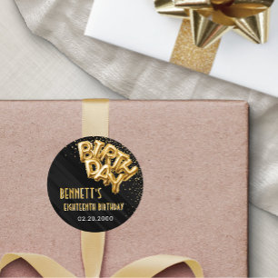 Adesivo Aniversário do Gold Foil Balloons