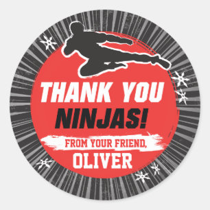 Adesivo Aniversário do Guerreiro das Artes Marciais Ninja
