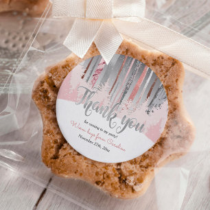 Adesivo Aniversário do inverno da Floresta de Neve Muda