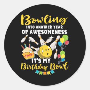 Adesivo Aniversário do Jogador de boliche Jogando Boliche