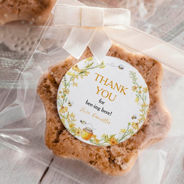 Adesivo Aniversário do Mel Bee Floral Sticker Labs (Criador carregado)