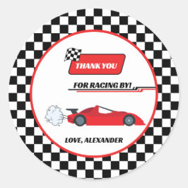 Adesivo Aniversário do moço do mote de um retro vermelho r