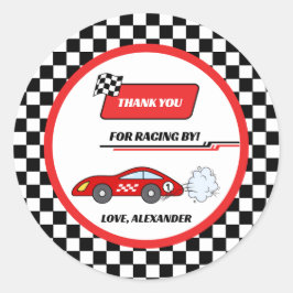 Adesivo Aniversário do moço do mote de um retro vermelho r