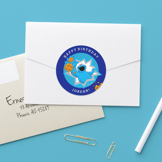 Adesivo Aniversário do Monstro do Biscoito (Criador carregado)