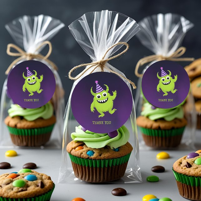 Adesivo Aniversário do Monstro Verde Obrigado (Criador carregado)