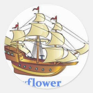 Adesivo Aniversário do Navio à Vela Descendente Mayflowe