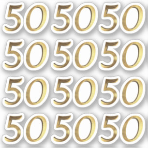 Adesivo Aniversário do ouro 50th do falso dos números 50