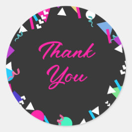 Adesivo Aniversário do Padrão Negro dos anos 80