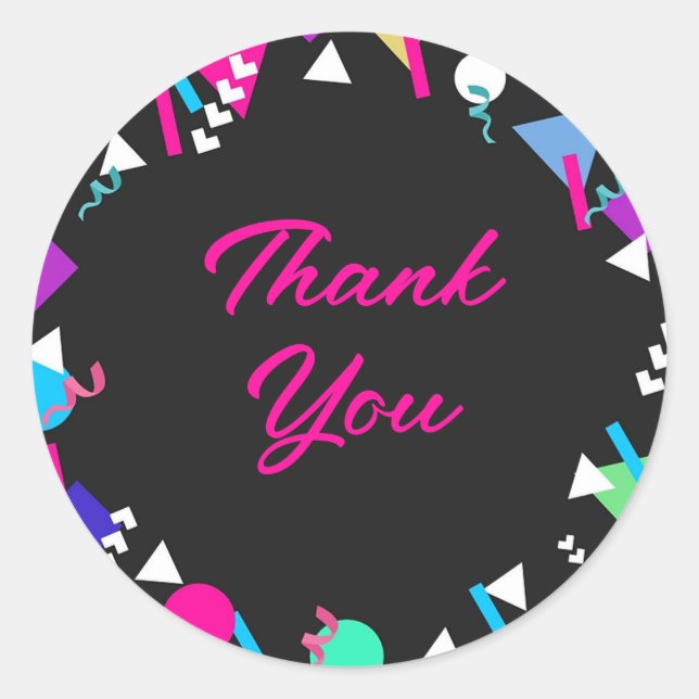 Adesivo Aniversário do Padrão Negro dos anos 80 (Frente)