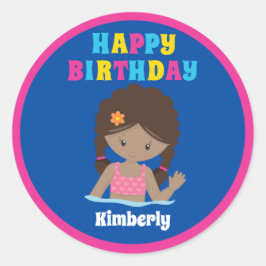 Adesivo Aniversário do Partido da Piscina Nadadora America