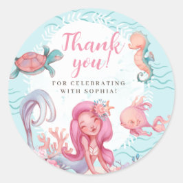 Adesivo Aniversário do Partido da Sereia Mágica