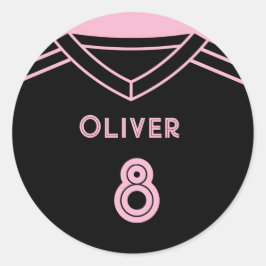 Adesivo Aniversário do Partido Miami Pink e Black Soccer