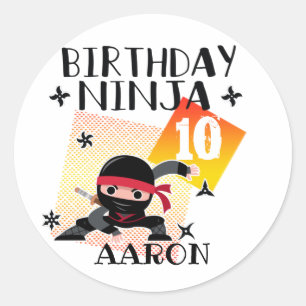 Adesivo Aniversário do Partido Ninja Tema Arte Amantes Ma