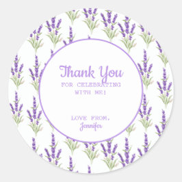 Adesivo Aniversário do Quadro Antiquado de Lavanda Roxa Ob