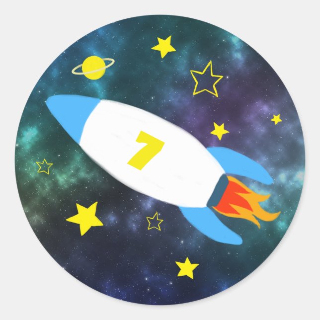 Adesivo aniversário do Rocket Star Space (Frente)