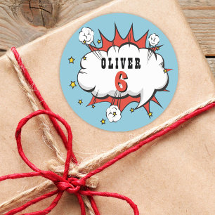 Adesivo Aniversário do Super Herói da Boca de Discurso