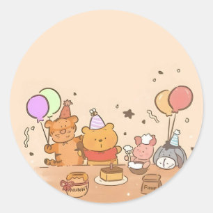 Adesivo aniversário do Ursinho Puff