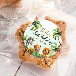 Adesivo Aniversário dos Animais da Selva Tropical Safari