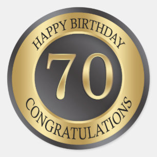 Adesivo Aniversário dourado do 70 do efeito