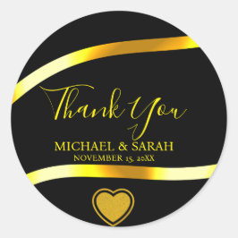 Adesivo Aniversário Dourado Simples de Casamento de 25 Neg