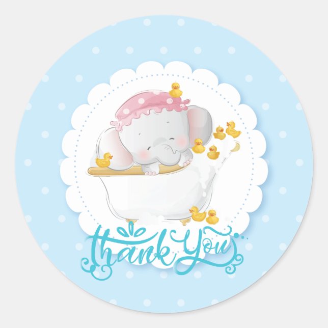 Adesivo Aniversário Elefante Obrigado (Frente)