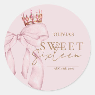 Adesivo Aniversário Elegante de Sweet Sixteen