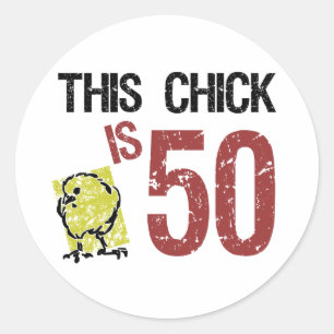 Adesivo Aniversário engraçado das mulheres o 50th