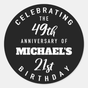 Adesivo Aniversário engraçado do 70 personalizado